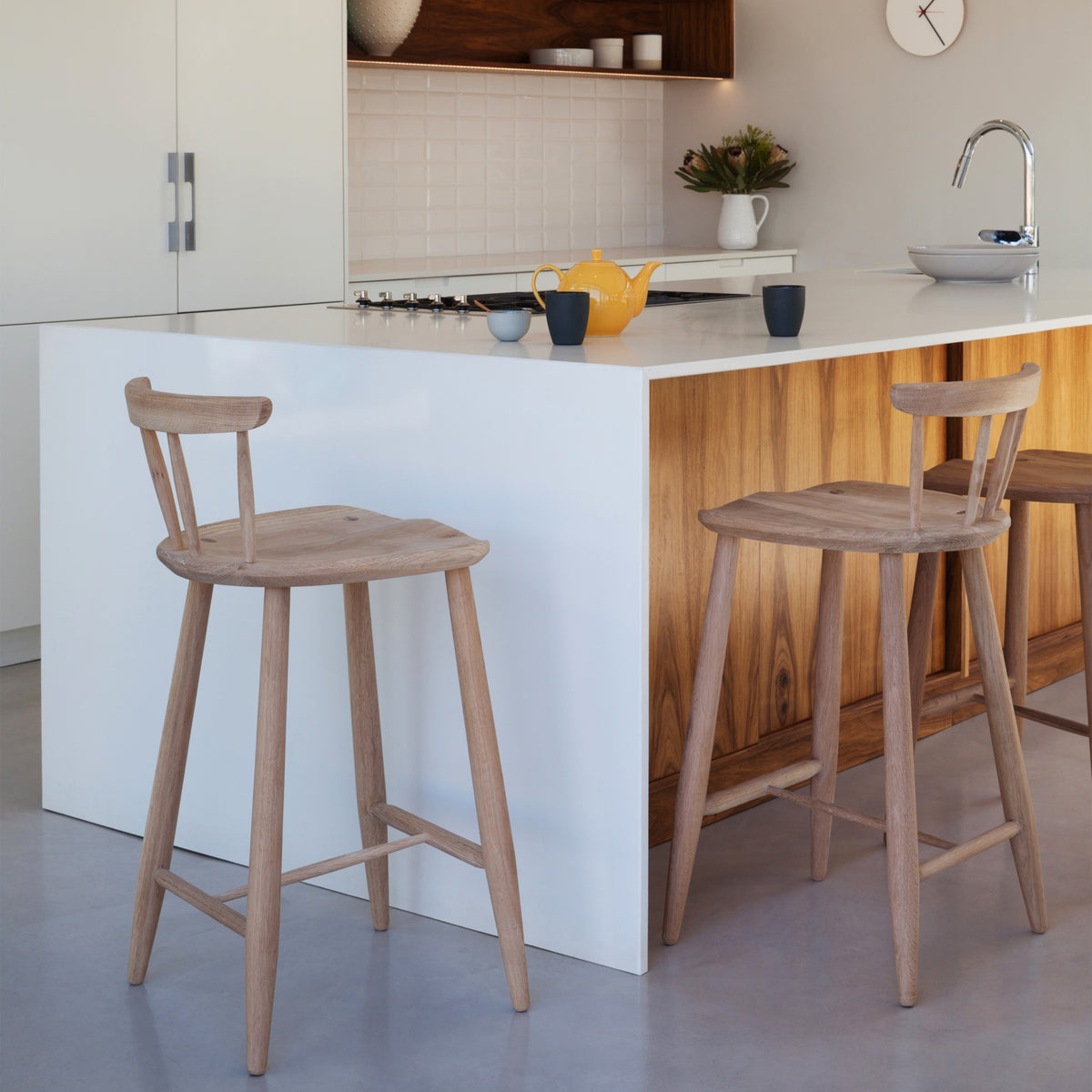 Stool with Backrest by Houtlander - Always Welcome Store