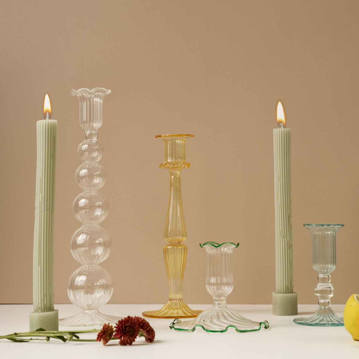 Azure - Glass Candlestick