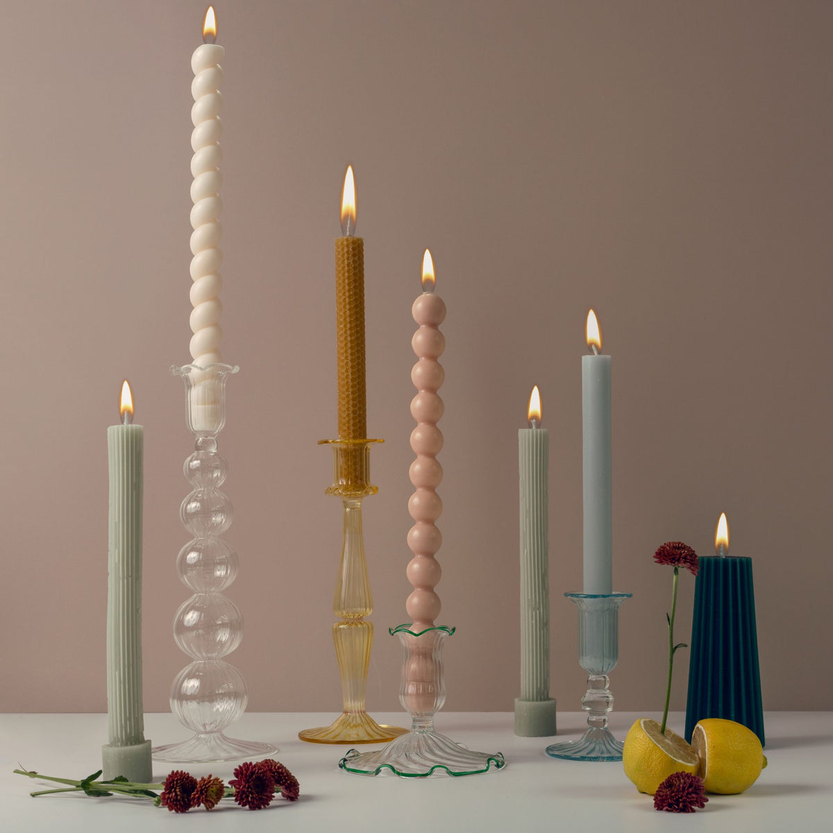 Azure - Glass Candlestick